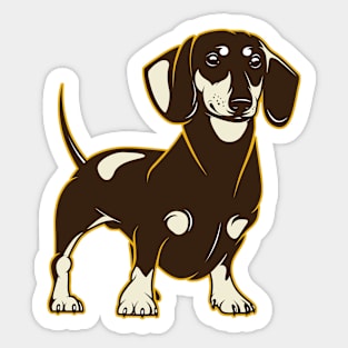 Dashing Dachshund Dog Art Sticker